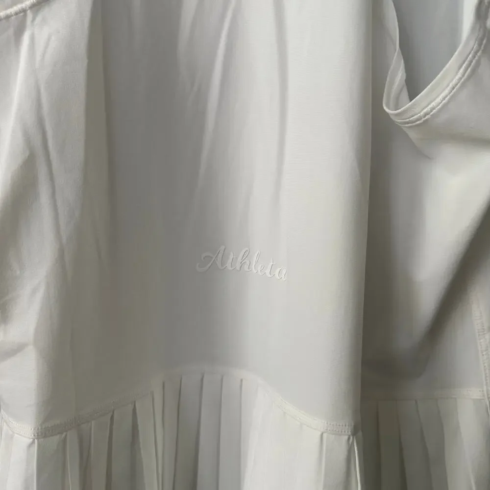 Athleta Match Point Pleated Dress White NWT XL - Picture 7 of 7